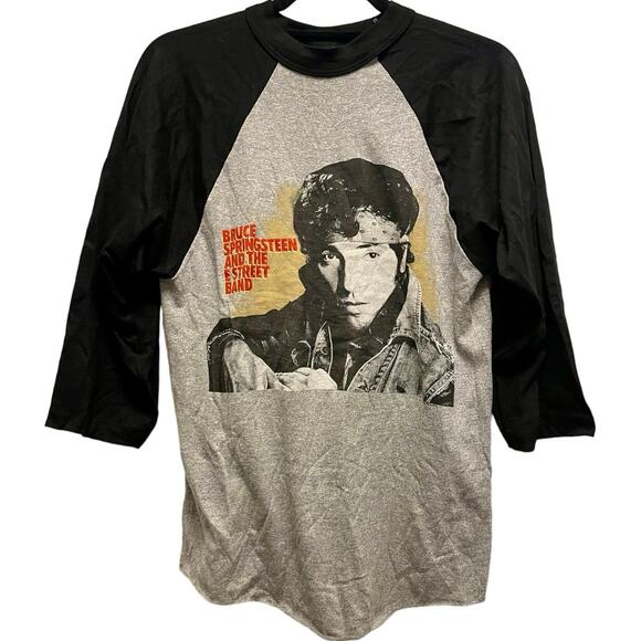 Vintage 80s Bruce Springsteen World Tour 1984-1985 Single Stitch Raglan Shirt L - Picture 1 of 4